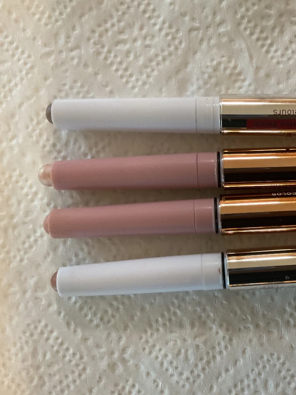 Mally Evercolor Shadow Sticks Set of 4 Vanilla Timeless Taupe Dune Sparkler